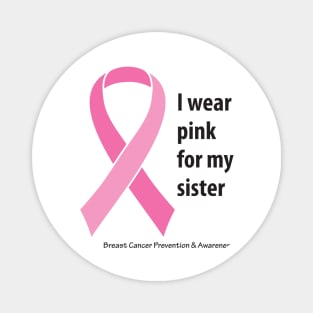 Breast cancer ribbon for sister, black type Magnet